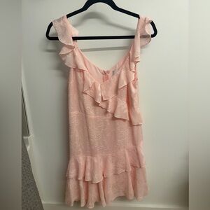 Pink ruffle mini dress by Sam Edelman